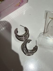 Chunky Silver Hoop Earrings