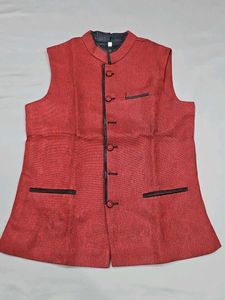 Men's Red Nehru Jacket