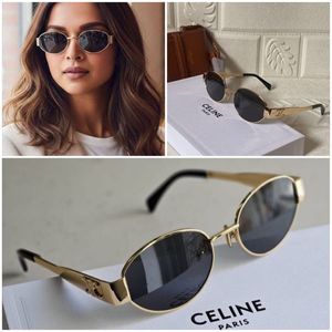 Celine Paris Gold Oval Sunglasses