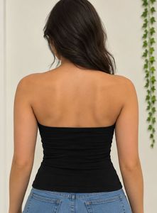 Black Strapless Tube Top