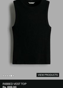 H&M Black Ribbed Vest Top