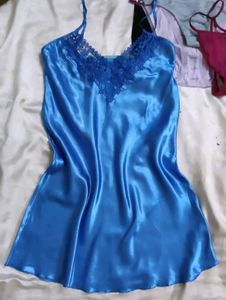 Satin Night Slip with Lace