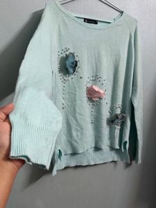 Baby Blue Embellished Sweater