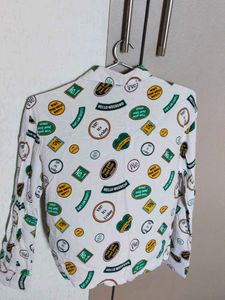 Patterned White Shirt
