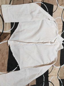 Striped Cropped Button-Up Shirt