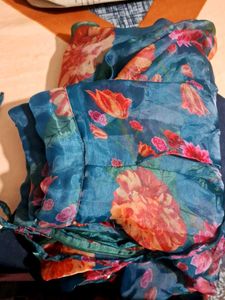 Bohemian Floral Print Organza Skirt