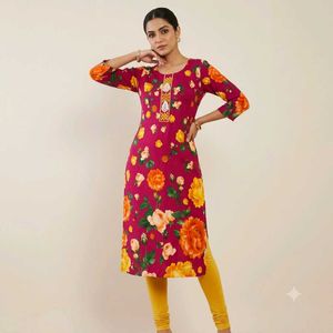 Vibrant Floral Print Kurta