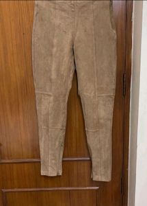 Zara Suede Ankle Zip Pants