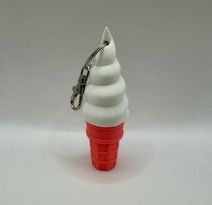 Cute Ice Cream Cone Lip Balm Holder Keychain
