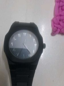 Stylish Black Watch with Arabic Numerals