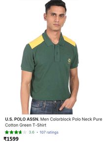 U.S. POLO ASSN. Men Colorblock Pol Neck T-Shirt