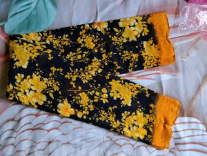 Elegant Black &amp; Yellow Floral Saree