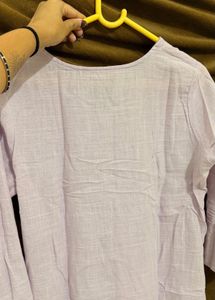 Elegant Lavender Embroidered Kurta