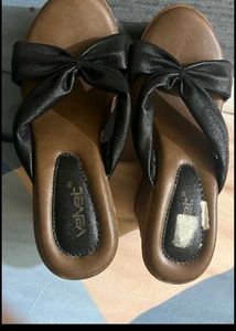 Velvet Wedge Sandals