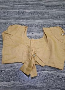 Elegant Tan Linen Blend Blouse