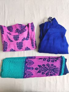 Pink N Dark Blue Wool Suit