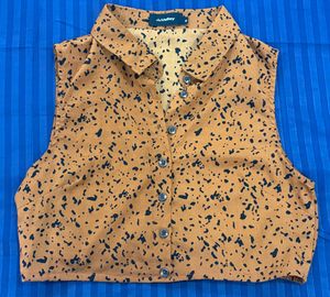 Stylish Sleeveless Brown Cropped Top