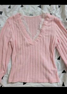 Cute Pink Button Down Top
