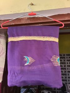 Elegant Purple Saree with Embellishments but blous