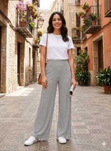 Striped Wide Leg Pants