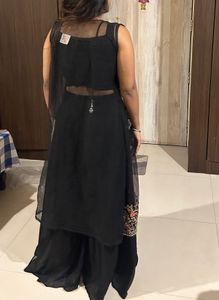 Embroidered Black crop blouse with Jacket