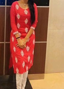 Pink Embroidered Kurta