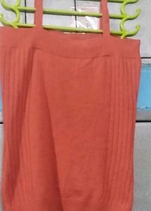 Orange Knit Sleeveless Top