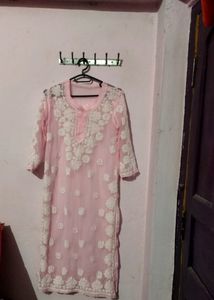 Pink Floral Embroidered Tunic