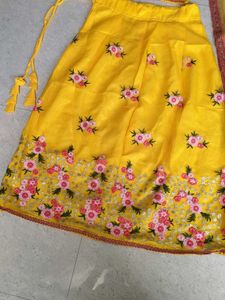 Yellow Embroidered Lehenga Choli Set