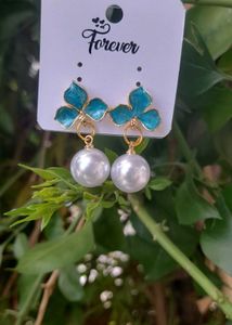 Floral Pearl Drop Earrings