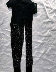 Rhinestone Black fishnet Stocking
