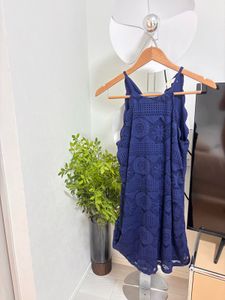 Chic Navy Blue Lace Dress