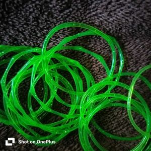 silicon Neon Green Bangles