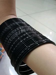 Sparkling Black Bangles