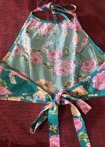 Floral Print Tie-Up Bikini Top