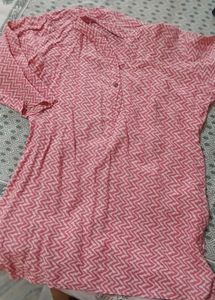 Stylish Pink Zigzag Print Kurta