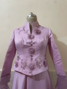 Elegant Lavender Embroidered Gown