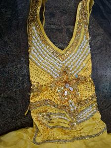 Stunning Yellow Embellished Ethnic Gown