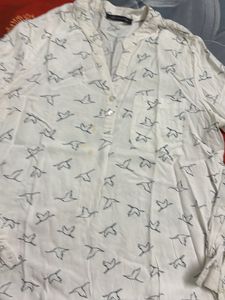 White Bird Print Tunic Top