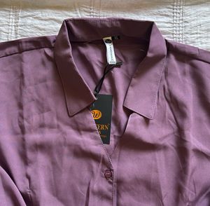 Elegant Purple Button-Up Shirt