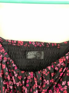 black and pink floral dress