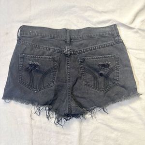 Hollister Black Distressed Denim Shorts