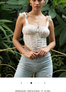 Coquette Corset Top White & Pink