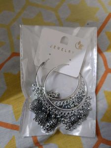 Jhumka Oxidised Hoop Earrings
