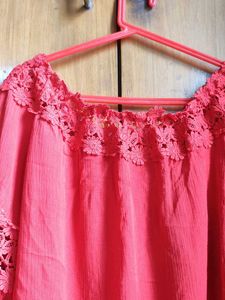 Red Off-Shoulder crop Top