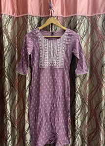 Purple Printed long Kurta ⭐️