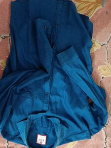 Men's Blue Cotton Shirt