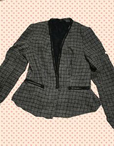 Tweed Collarless Blazer