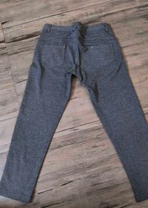 Grey Casual Pants with Zipper Pockets