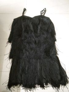 Black Fringed Flapper Dress